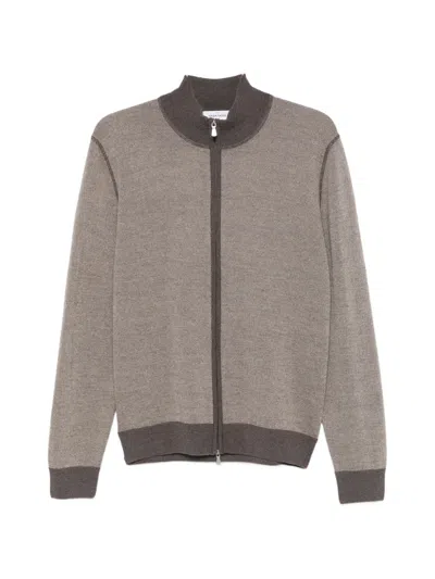 Gran Sasso Zip-fastening Cardigan In Brown