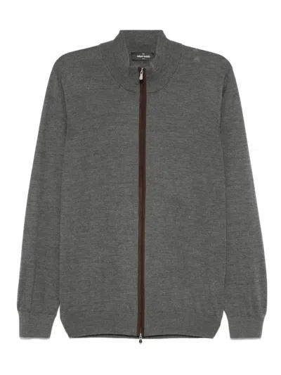 Gran Sasso Zip-fastening High-neck Cardigan In Gray