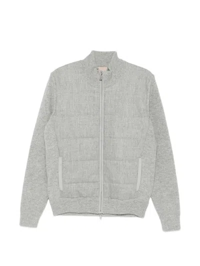 Gran Sasso Zip-fastening Quilted Jacket In Gray