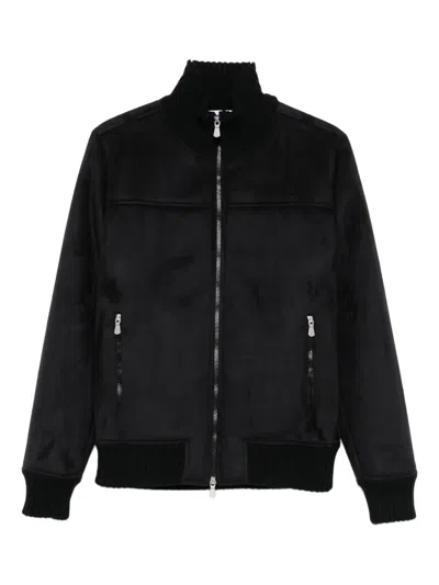 Gran Sasso Zip-fastening Ribbed-cuff Jacket In Black
