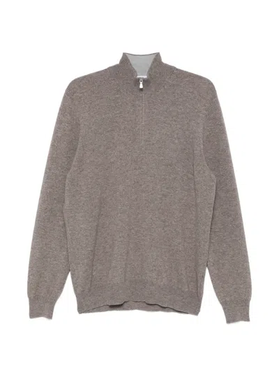 Gran Sasso Zip-fastening Sweater In Gray