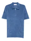 Gran Sasso Zip-front Polo Shirt In Blue