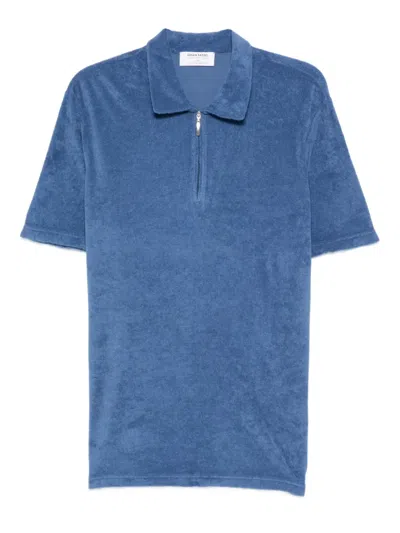 Gran Sasso Zip-front Polo Shirt In Blue