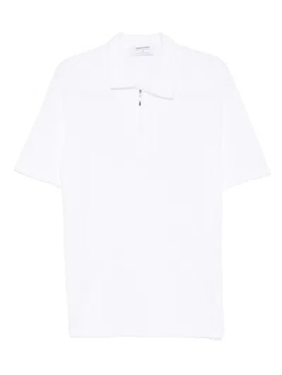 Gran Sasso Zip-front Polo Shirt In White