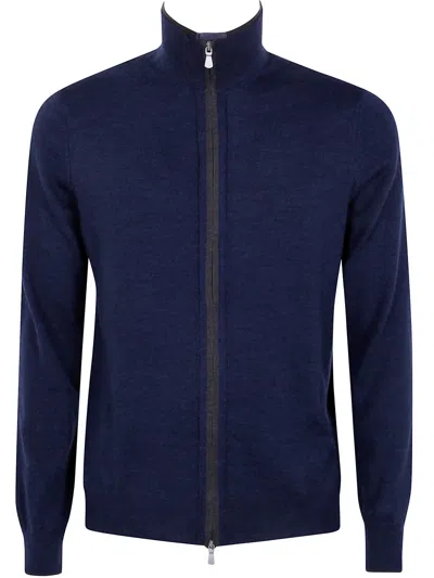 Gran Sasso Zip Jacket Long Sleeves In Blue