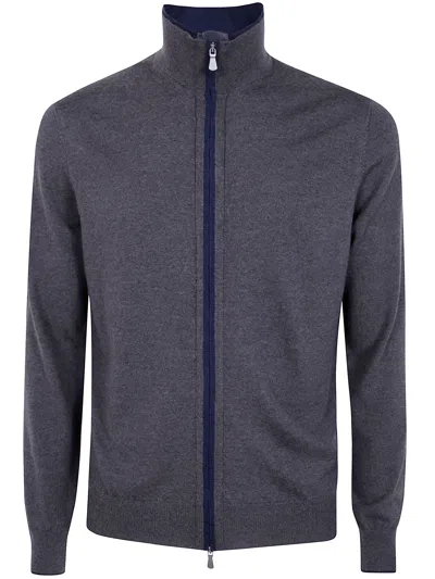 Gran Sasso Zip Jacket Long Sleeves In Blue