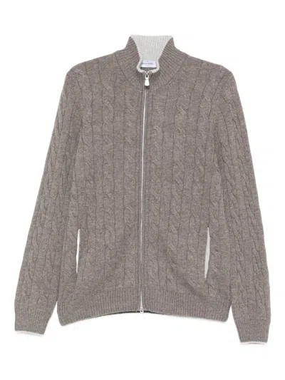 Gran Sasso Zip-up Bomber Jacket In Neutral