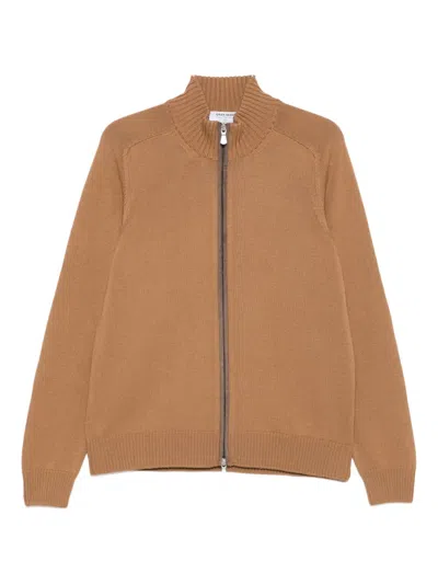 Gran Sasso Zip-up Cardigan In Brown