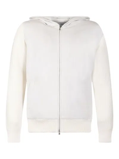 Gran Sasso Zip-up Hoodie In White