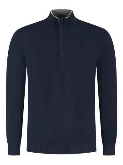 Gran Sasso Zip-up Jumper In Blue
