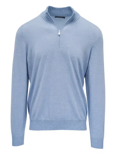Gran Sasso Zip-up Sweater In Blue