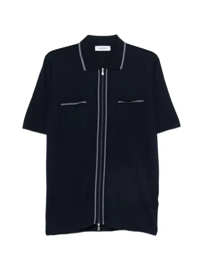 Gran Sasso Zip-fastening Knitted Shirt In Blue