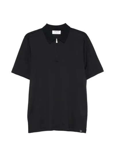 Gran Sasso Zip-fastening Short-sleeve Polo Shirt In Black