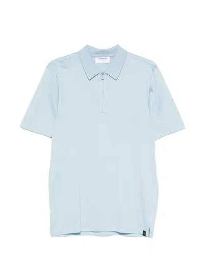Gran Sasso Zip-fastening Short-sleeve Polo Shirt In Blue