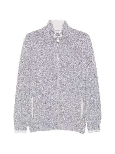 Gran Sasso Zip-up Marl-knit Cardigan In Gray