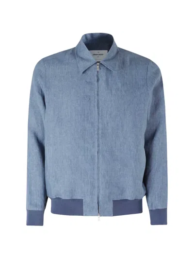 Gran Sasso Zip-up Ribbed-trim Jacket In Blue