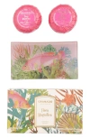 Granado Flora Magnífica Bar Soap Duo & Glass Tray 3-piece Gift Set In Transparent