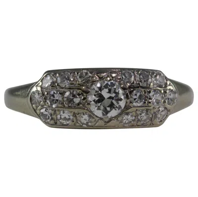 Pre-owned Granat Bros Art Deco Diamond Cluster Ring,  In Multi