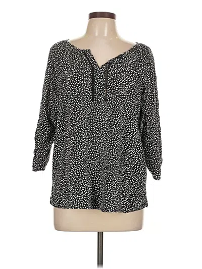 Pre-owned Grand & Greene 3/4 Sleeve Blouse In Black