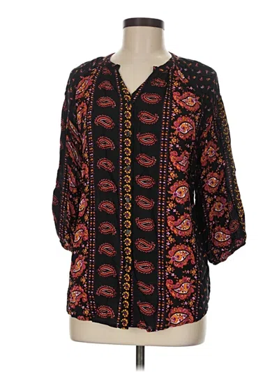 Pre-owned Grand & Greene 3/4 Sleeve Blouse In Black