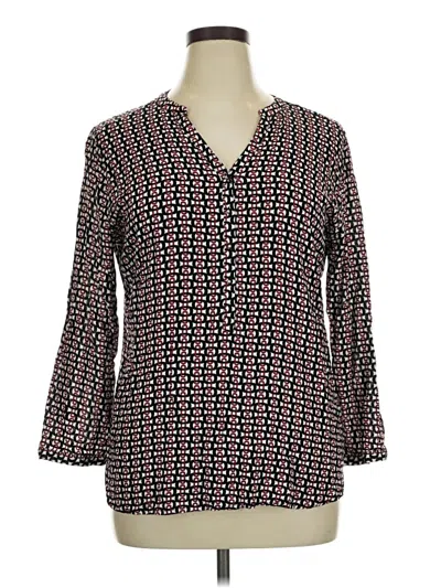 Pre-owned Grand & Greene 3/4 Sleeve Blouse In Black