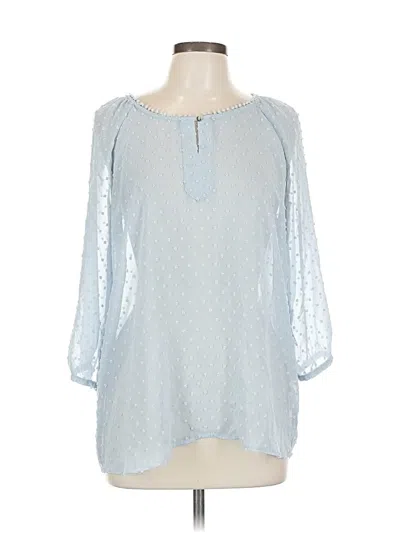 Pre-owned Grand & Greene 3/4 Sleeve Blouse In Blue