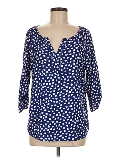 Pre-owned Grand & Greene 3/4 Sleeve Blouse In Blue