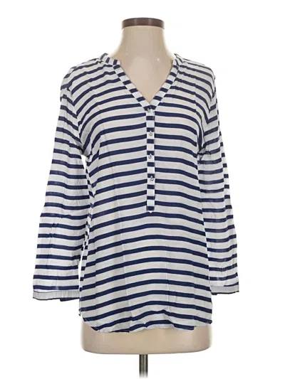 Pre-owned Grand & Greene 3/4 Sleeve Blouse In Blue