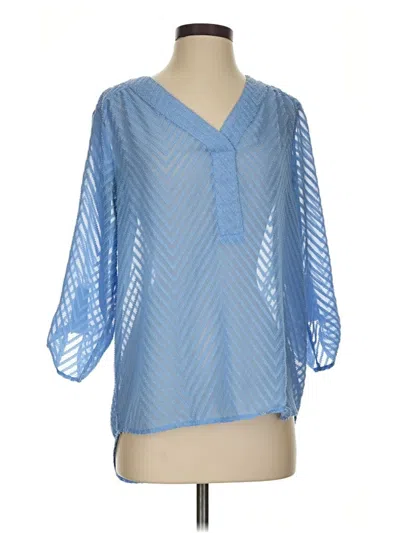 Pre-owned Grand & Greene 3/4 Sleeve Blouse In Blue