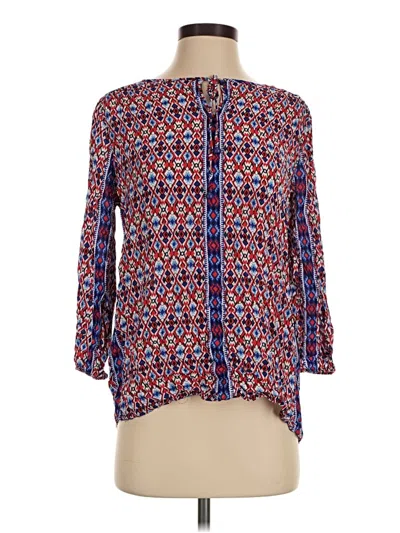 Pre-owned Grand & Greene 3/4 Sleeve Blouse In Blue