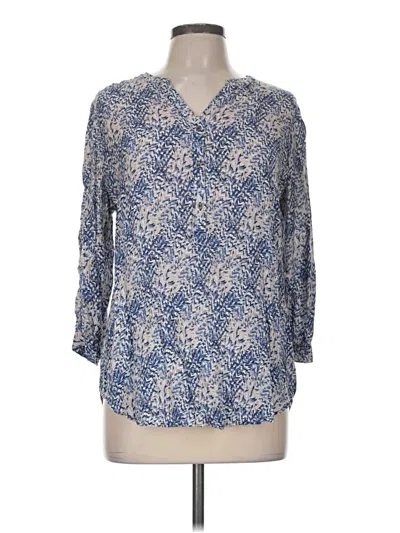 Pre-owned Grand & Greene 3/4 Sleeve Blouse In Blue