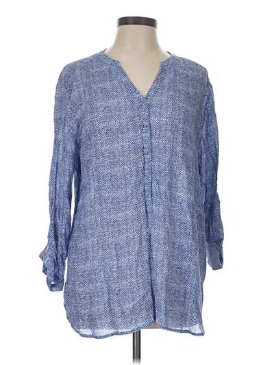 Pre-owned Grand & Greene 3/4 Sleeve Blouse In Blue