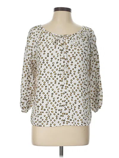 Pre-owned Grand & Greene 3/4 Sleeve Blouse In Ivory