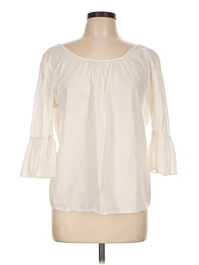 Pre-owned Grand & Greene 3/4 Sleeve Blouse In Ivory