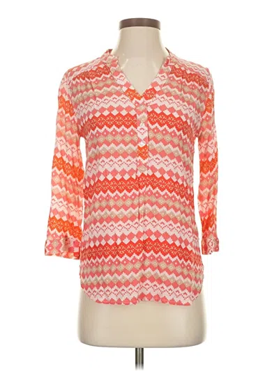 Pre-owned Grand & Greene 3/4 Sleeve Blouse In Orange