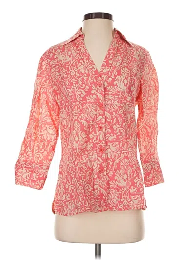 Pre-owned Grand & Greene 3/4 Sleeve Blouse In Orange