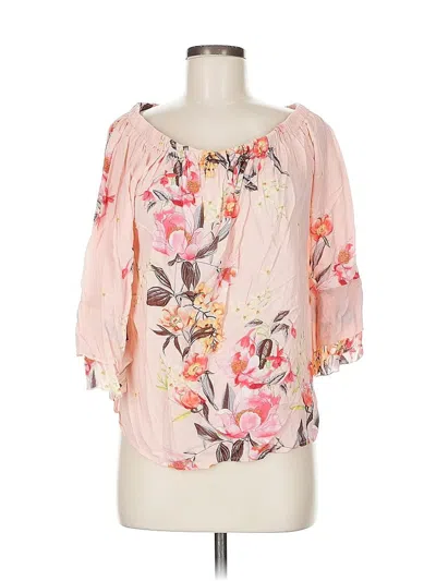 Pre-owned Grand & Greene 3/4 Sleeve Blouse In Pink