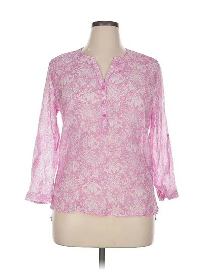 Pre-owned Grand & Greene 3/4 Sleeve Blouse In Pink