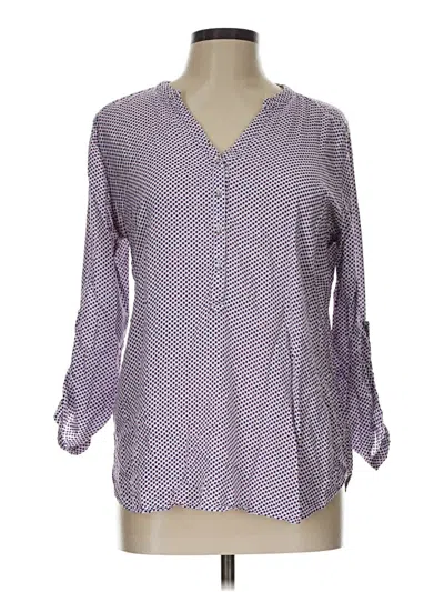 Pre-owned Grand & Greene 3/4 Sleeve Blouse In Purple