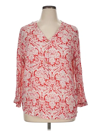Pre-owned Grand & Greene 3/4 Sleeve Blouse In Red
