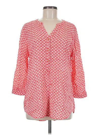 Pre-owned Grand & Greene 3/4 Sleeve Blouse In Red