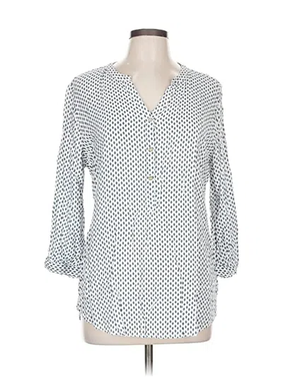 Pre-owned Grand & Greene 3/4 Sleeve Blouse In White