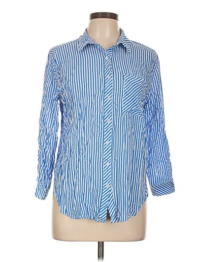 Pre-owned Grand & Greene 3/4 Sleeve Button Down Shirt In Blue