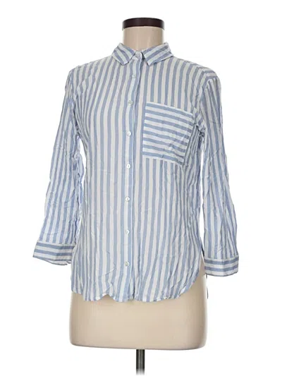 Pre-owned Grand & Greene 3/4 Sleeve Button Down Shirt In Blue