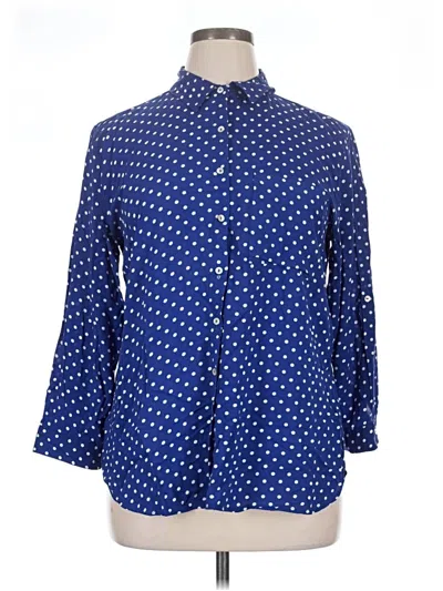 Pre-owned Grand & Greene 3/4 Sleeve Button Down Shirt In Blue
