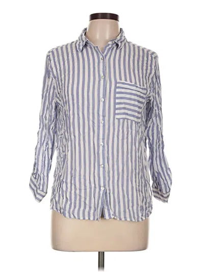 Pre-owned Grand & Greene 3/4 Sleeve Button Down Shirt In Blue