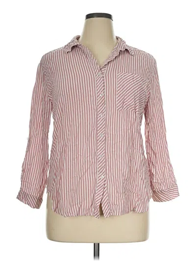Pre-owned Grand & Greene 3/4 Sleeve Button Down Shirt In Red