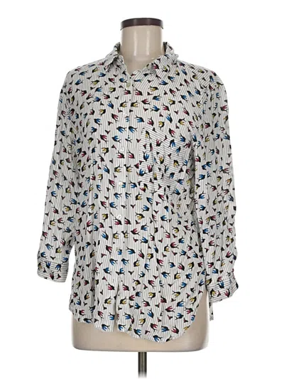 Pre-owned Grand & Greene 3/4 Sleeve Button Down Shirt In White