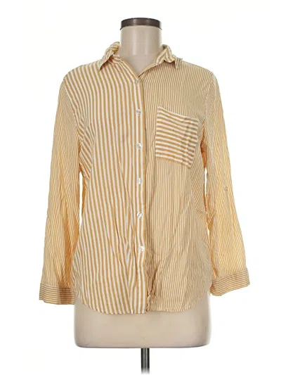 Pre-owned Grand & Greene 3/4 Sleeve Button Down Shirt In Yellow