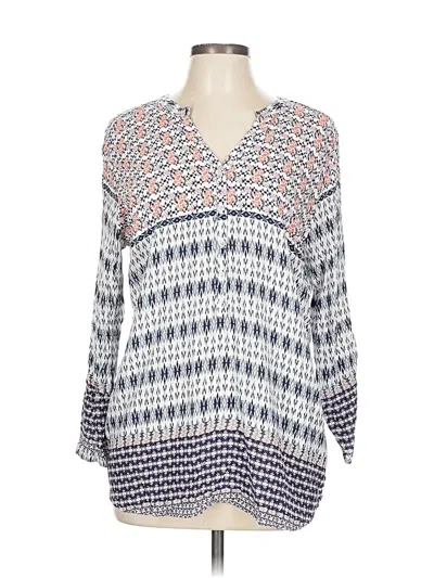 Pre-owned Grand & Greene Long Sleeve Blouse In Blue